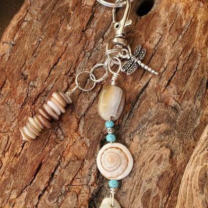 Botswana Agate Stone And Turquoise With Abalone..